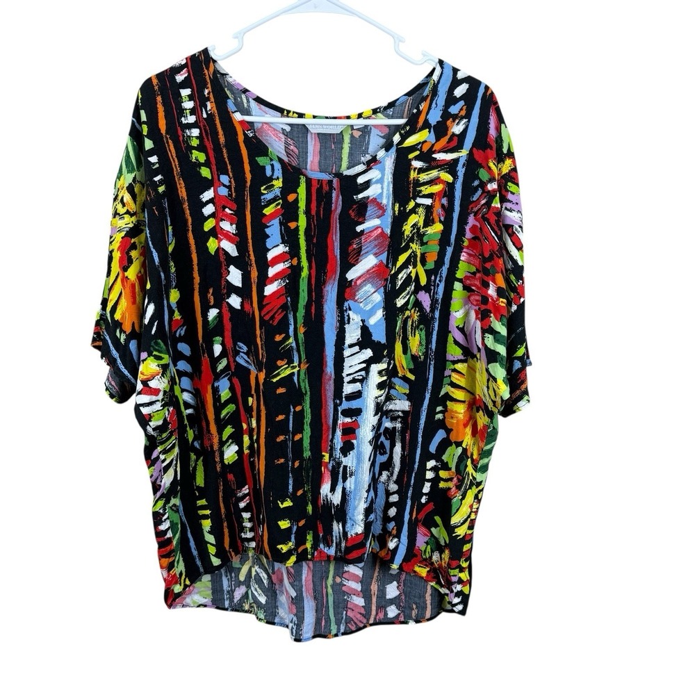 Jams World Hawaiian Watercolor Paint Abstract Women's S Blouse Top Shirt